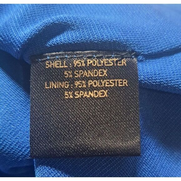 Jean Louis Scherrer Jumpsuit Blue One Shoulder Flowy Legs Zipper Size Small - Picture 10 of 10